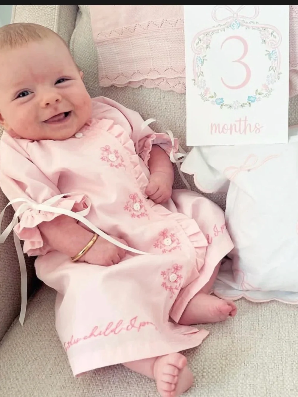NWT THE YELLOW LAMB Pink Baby Sleep Gown - Soft Pink Infant Pajama